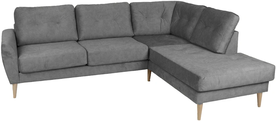 Home4You Kampinė sofa HEIVI RC pilka aksominė