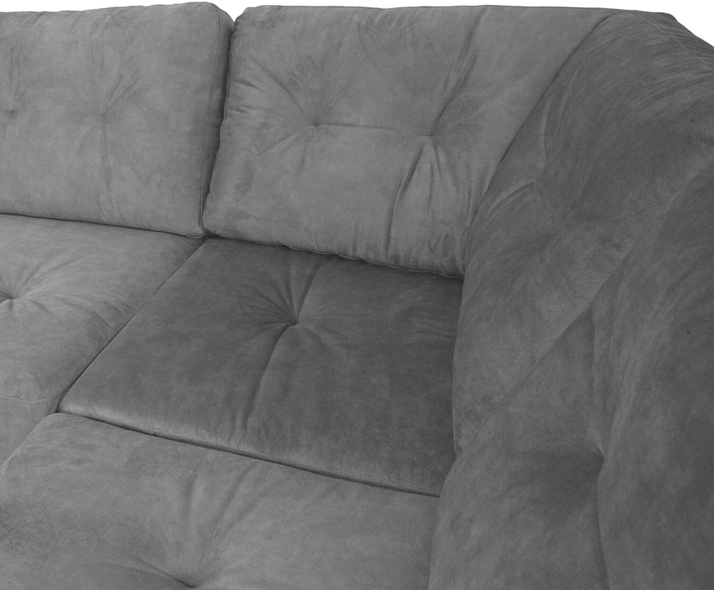 Home4You Kampinė sofa HEIVI RC pilka aksominė