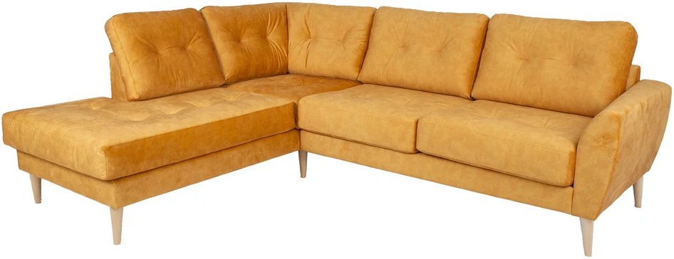 Home4You Kampinė sofa HEIVI KK, geltona.