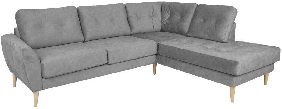 Home4You Kampinė sofa HEIVI RC pilka aksominė