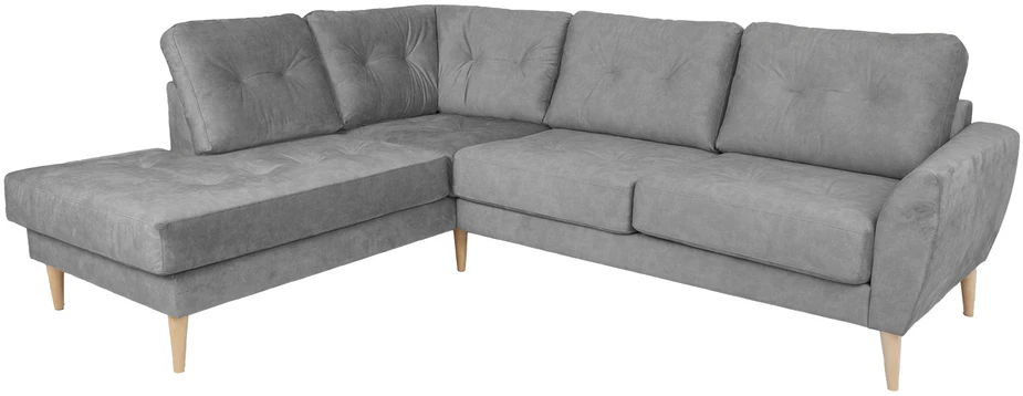 Home4You Kampinė sofa HEIVI LC pilka aksominė