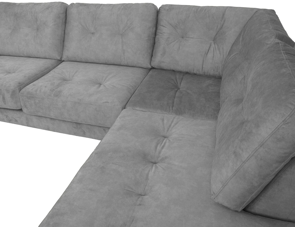 Home4You Kampinė sofa HEIVI RC pilka aksominė