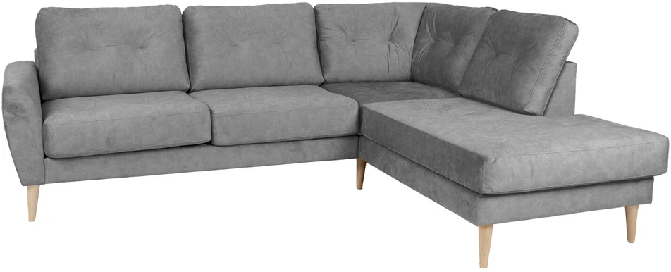 Home4You Kampinė sofa HEIVI RC pilka aksominė