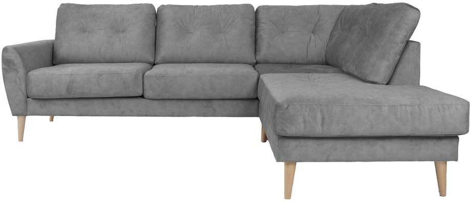 Home4You Kampinė sofa HEIVI RC pilka aksominė