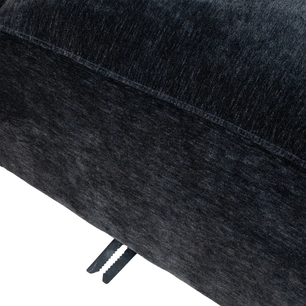 Home4You Mėlyna Kampinė sofa ir pufas DIVI tamsiai mėlyna