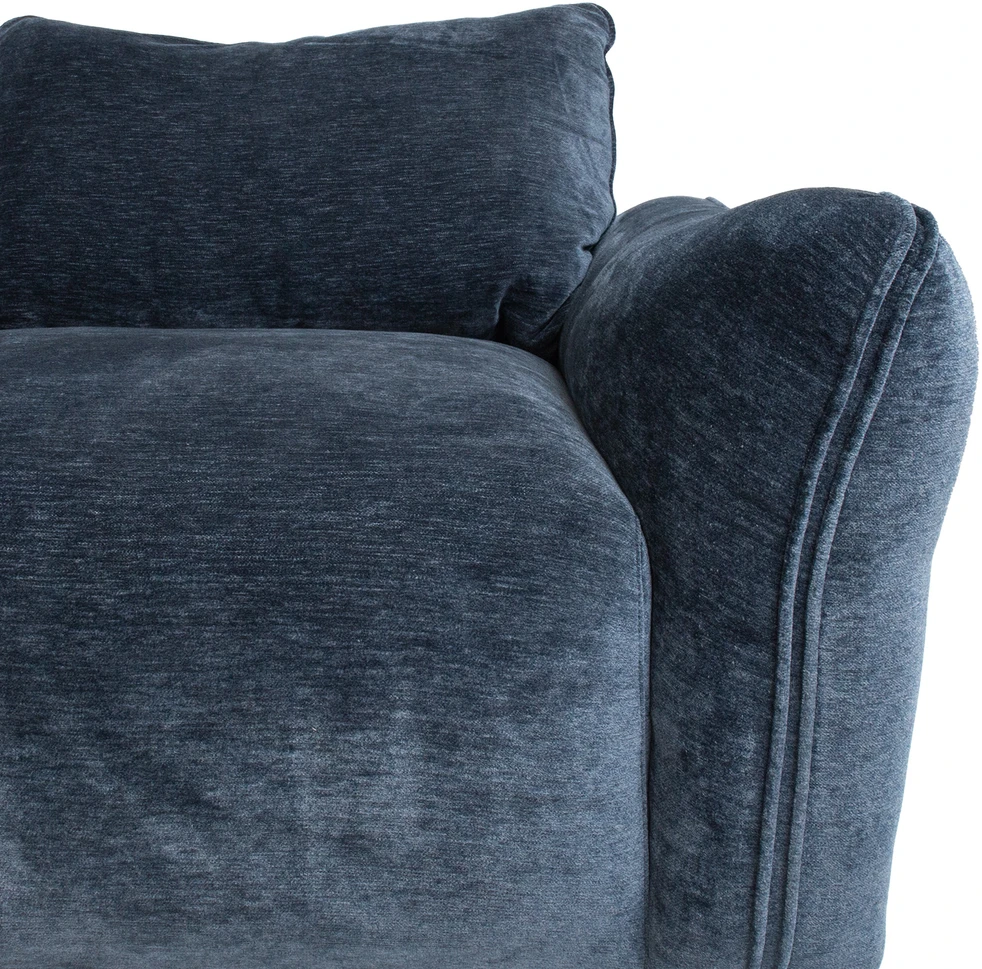 Home4You Mėlyna Kampinė sofa ir pufas DIVI tamsiai mėlyna