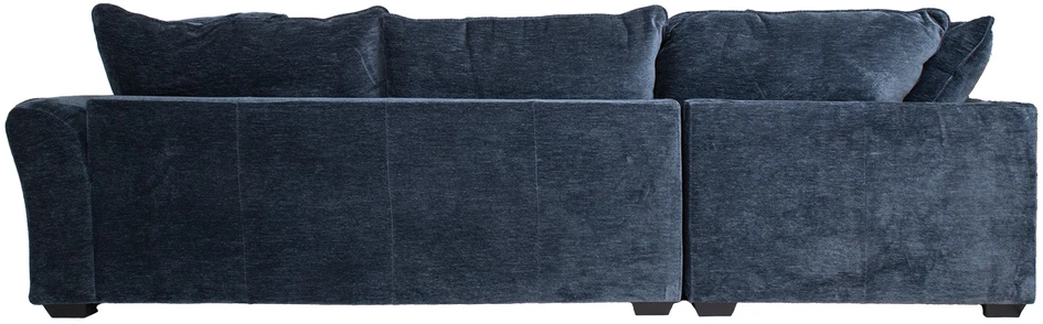 Home4You Mėlyna Kampinė sofa ir pufas DIVI tamsiai mėlyna