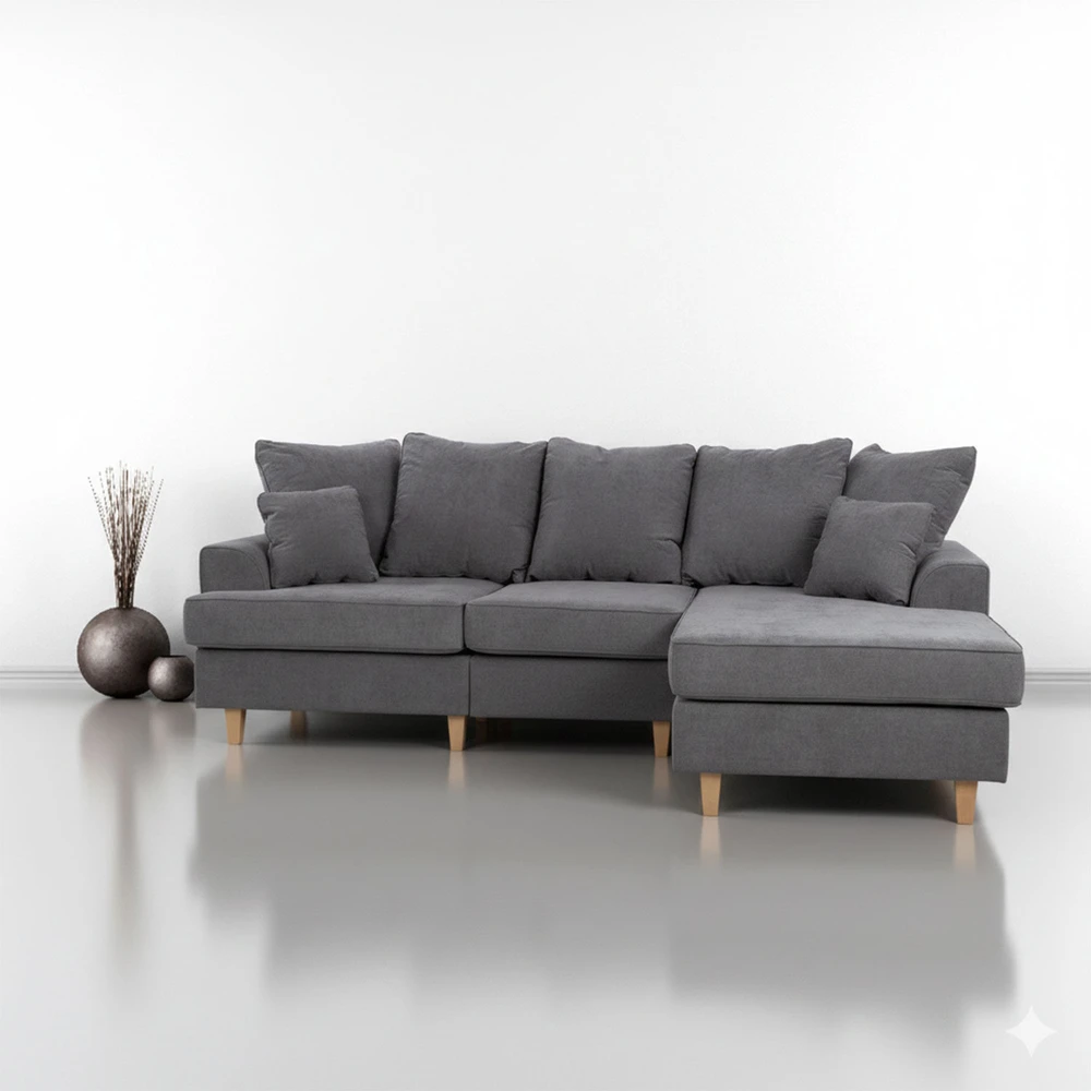 Home4You Kampinė sofa „JAMAICA“, pilkos spalvos
