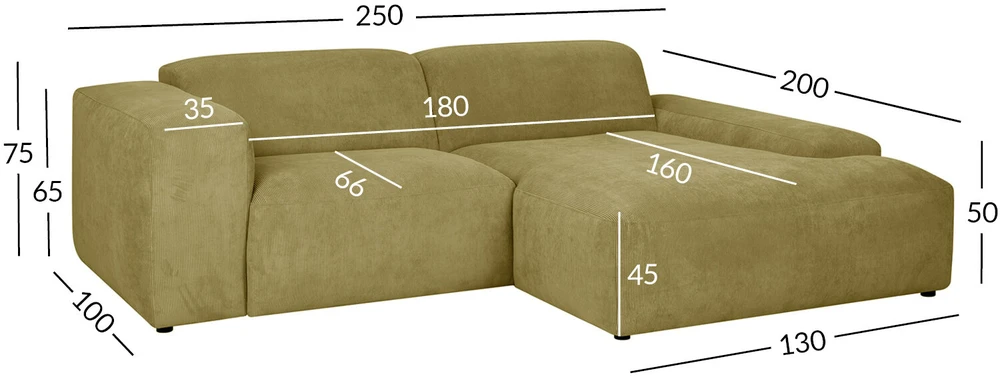 Home4You Kampinė sofa LEHTE dešinioji kampinė, žalia