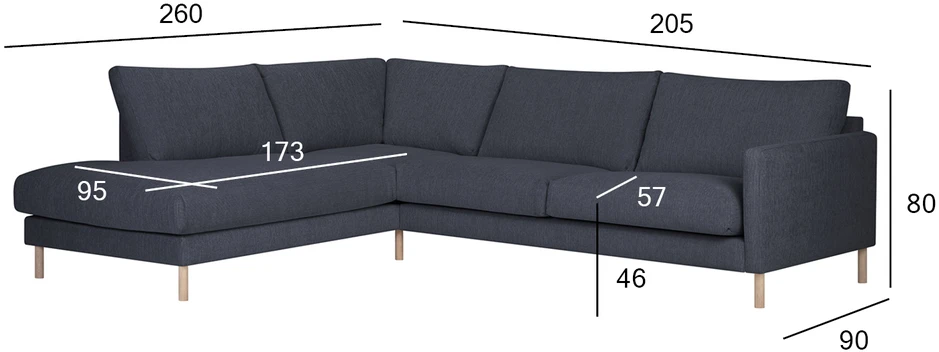 Home4You Kampinė sofa LISANNA LC, mėlyna