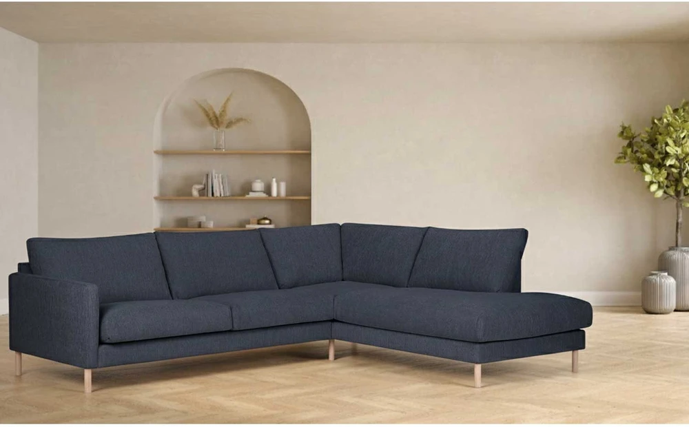 Home4You Kampinė sofa LISANNA RC, mėlynos spalvos