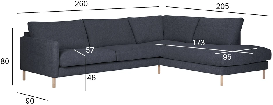 Home4You Kampinė sofa LISANNA RC, mėlynos spalvos