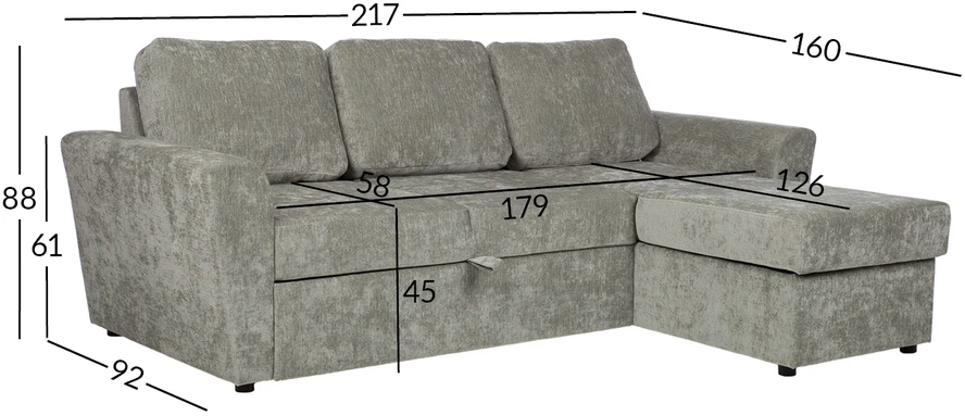 Home4You Kampinė sofa-lova INGA šviesiai žalia