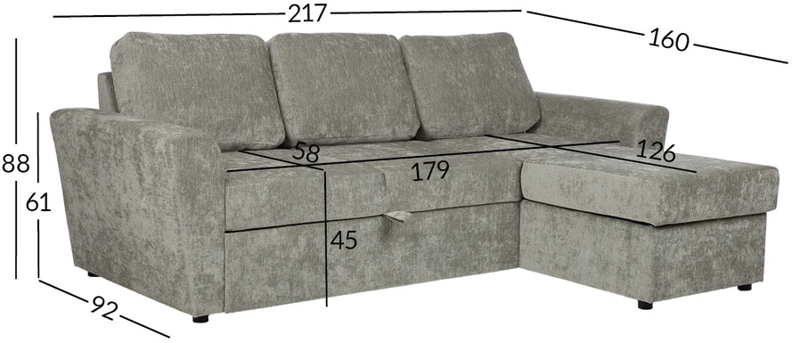 Home4You Kampinė miegamoji sofa „INGA“, šviesiai žalia