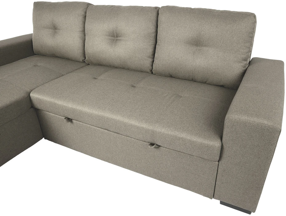 Home4You Kampinė sofa-lova CARITA, smėlio