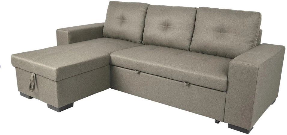 Home4You Kampinė sofa-lova CARITA, smėlio