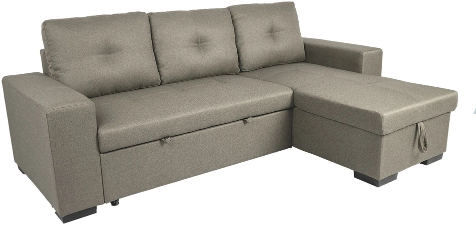 Home4You Kampinė sofa-lova CARITA, smėlio