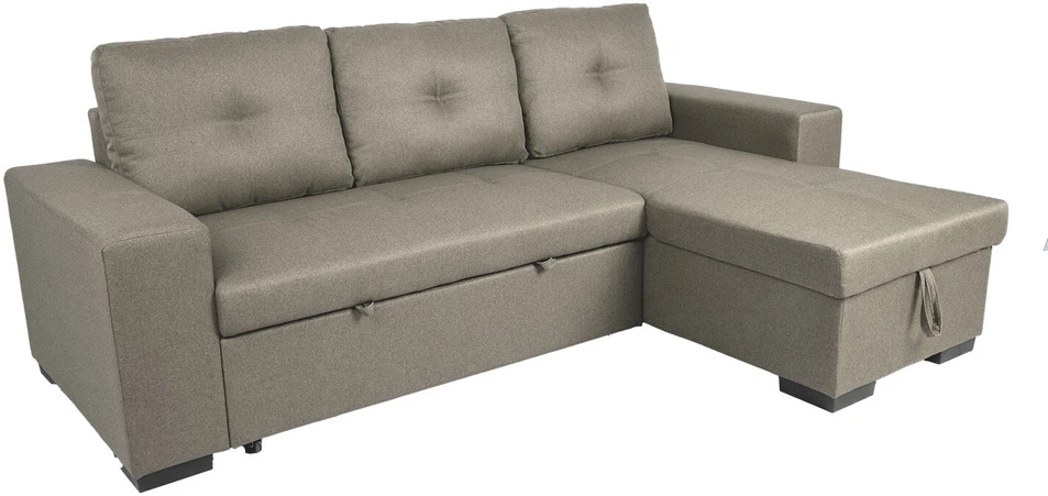 Home4You Kampinė sofa-lova CARITA, smėlio