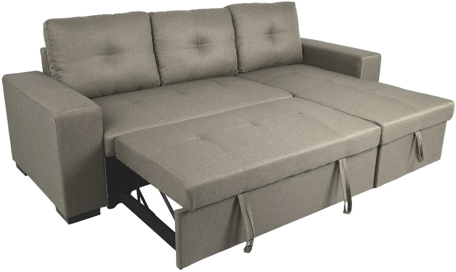 Home4You Kampinė sofa-lova CARITA, smėlio