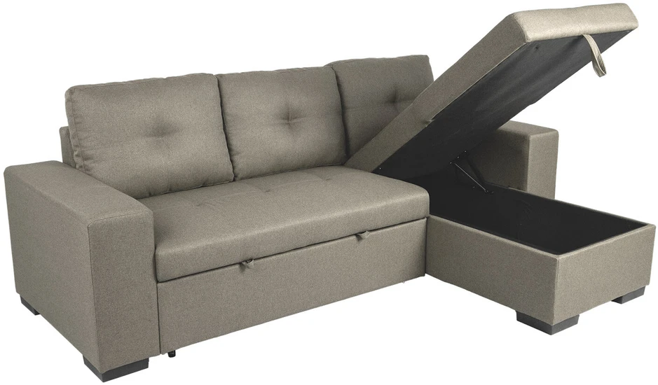 Home4You Kampinė sofa-lova CARITA, smėlio