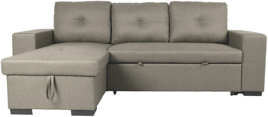 Home4You Kampinė sofa-lova CARITA, smėlio