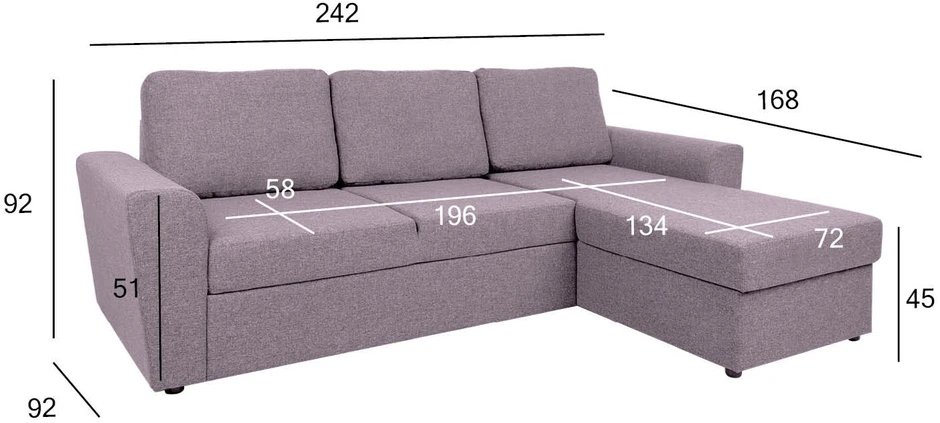 Home4You Kampinė sofa lova INGMAR Rožinė spalva