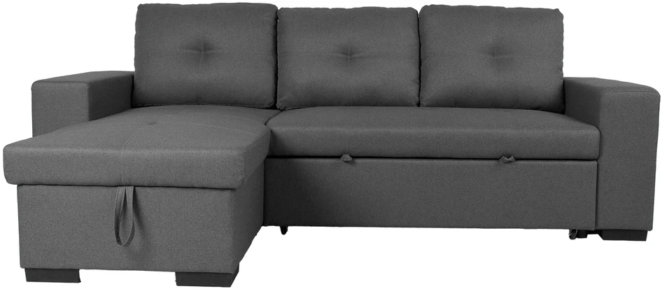 Home4You Kampinė sofa-lova CARITA, tamsiai pilka