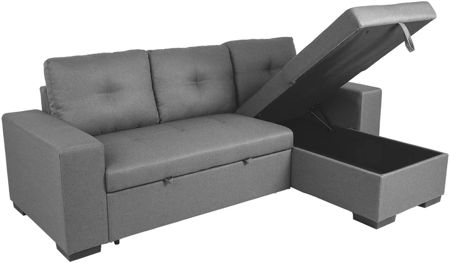 Home4You Kampinė sofa-lova CARITA pilka