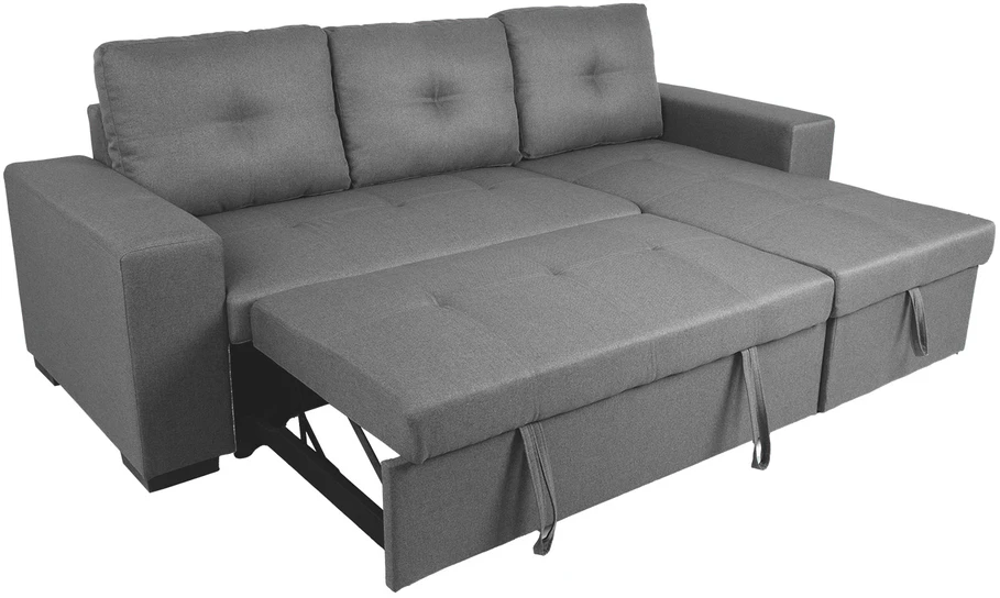 Home4You Kampinė sofa-lova CARITA pilka