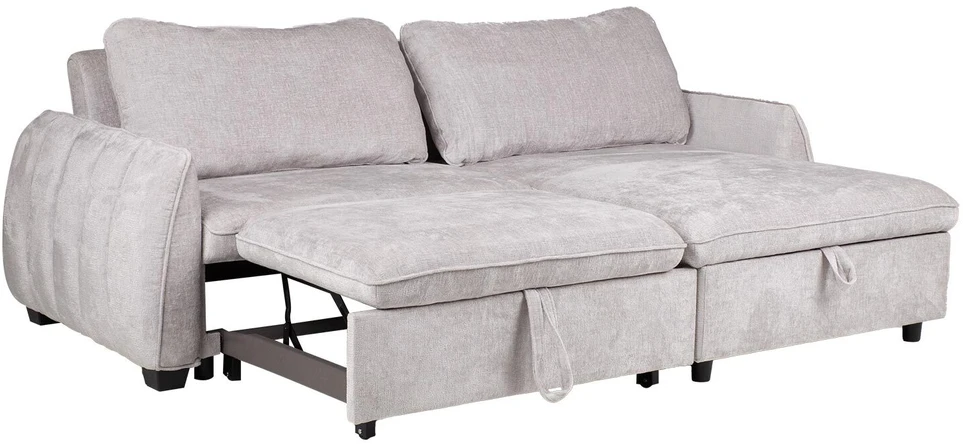 Home4You Kampinė sofa-lova CLOUD šviesiai pilka