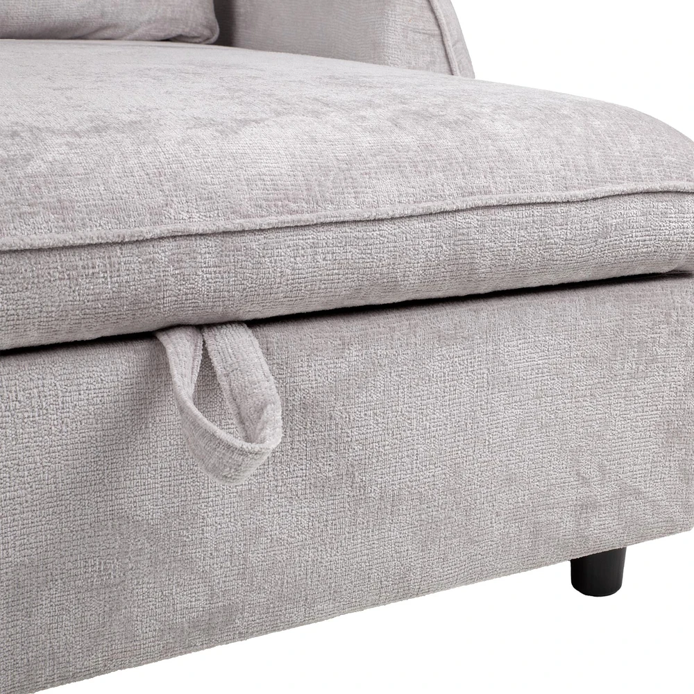 Home4You Kampinė sofa-lova CLOUD šviesiai pilka