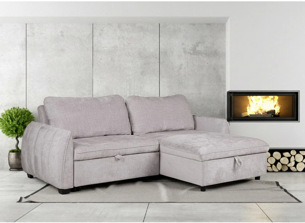 Home4You Kampinė sofa-lova CLOUD šviesiai pilka