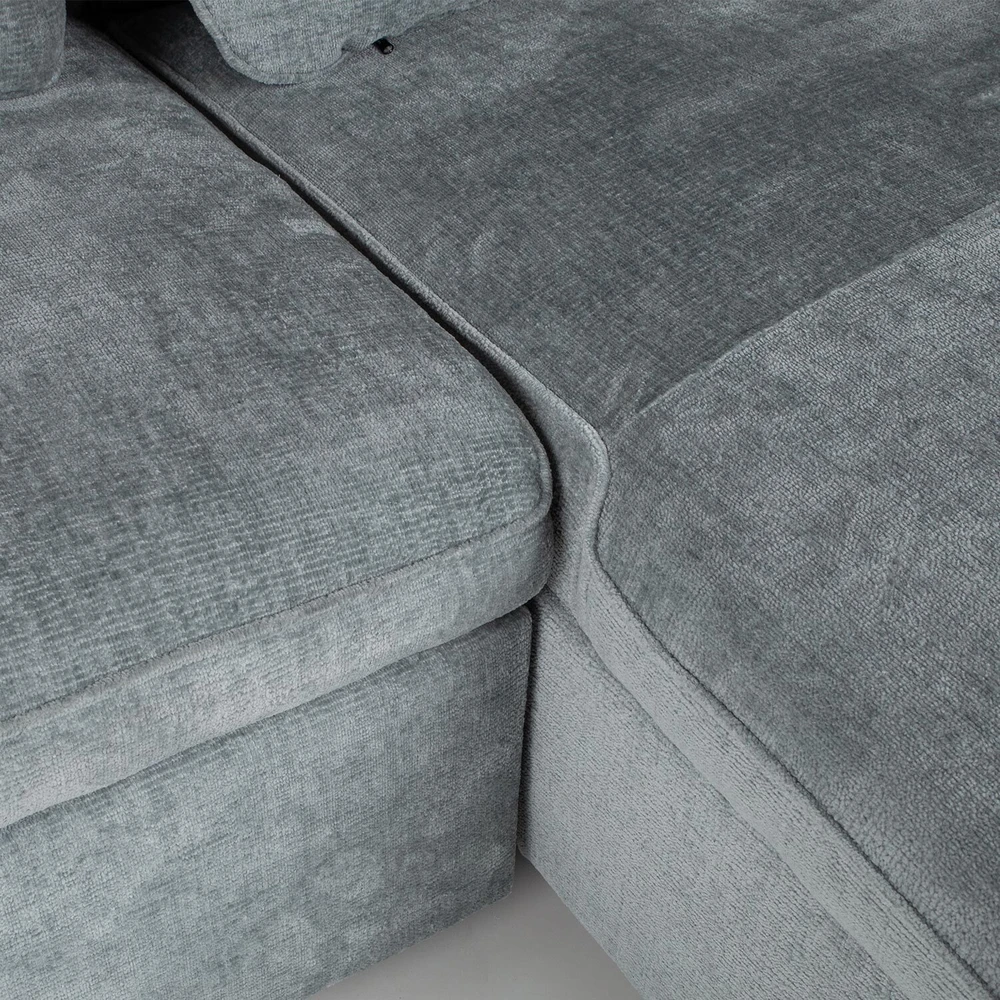 Home4You Kampinė sofa-lova CLOUD melsvai žalia