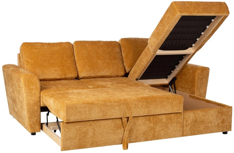 Home4You Kampinė sofa-lova INGA geltona