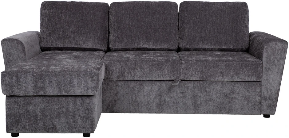 Sofa Home4You Kampinis miegamasis sofos komplektas „INGA“, grafito pilkos spalvos