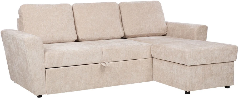 Home4You Kampinė miegamoji sofa „INGA“, smėlio spalvos