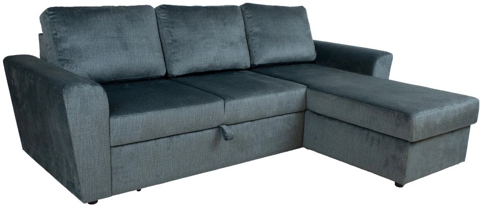 Home4You Kampinė sofa-lova INGMAR, tamsiai pilka