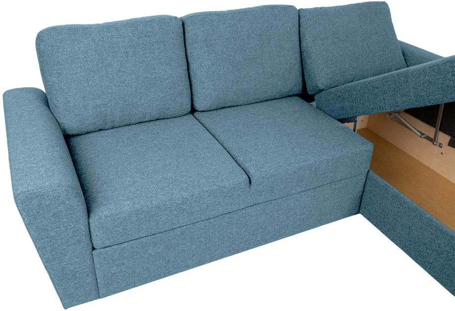 Home4You Kampinė sofa lova INGMAR, šviesiai mėlyna
