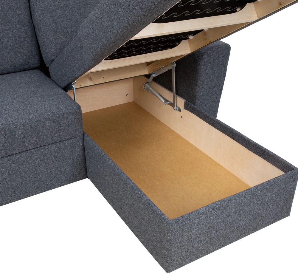 Home4You Kampinė sofa lova INGMAR, tamsiai pilka