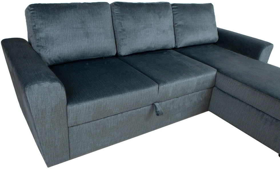 Home4You Kampinė sofa-lova INGMAR, tamsiai pilka