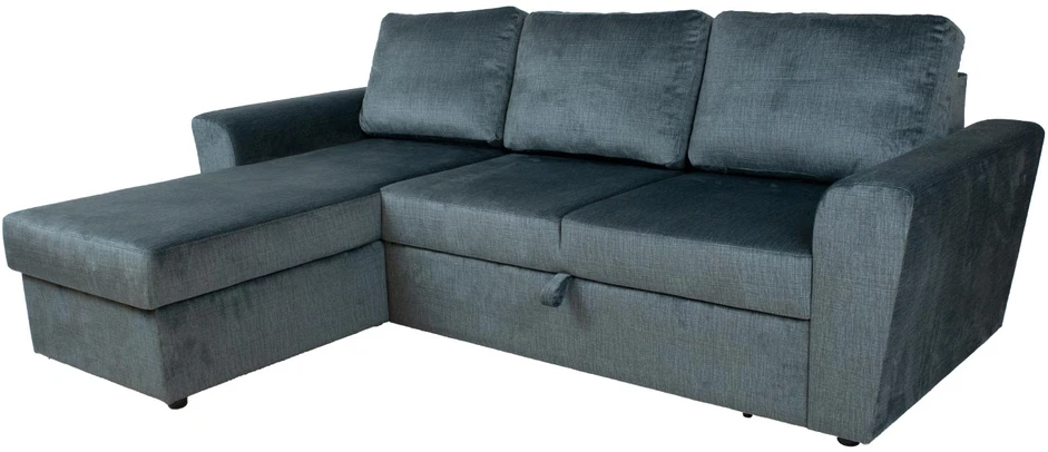 Home4You Kampinė sofa lova INGMAR žalias aksomas