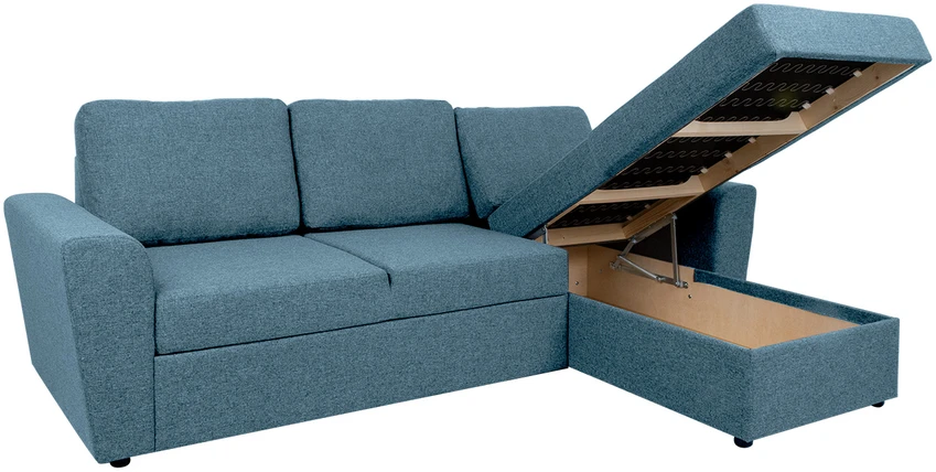 Home4You Kampinė sofa lova INGMAR, šviesiai mėlyna