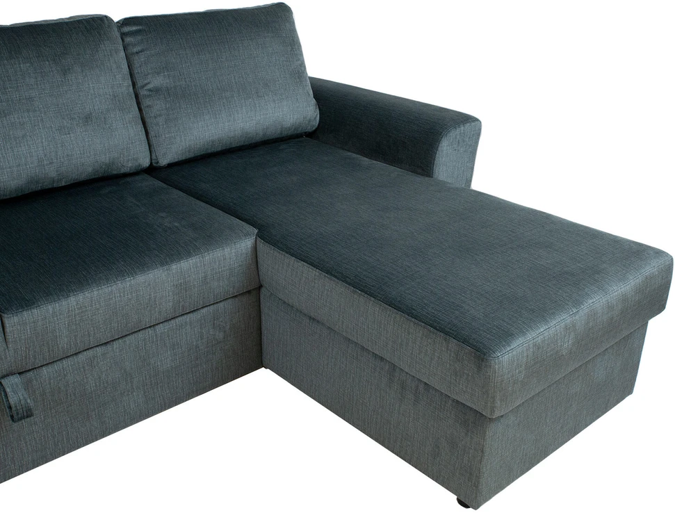 Home4You Kampinė sofa-lova INGMAR, tamsiai pilka
