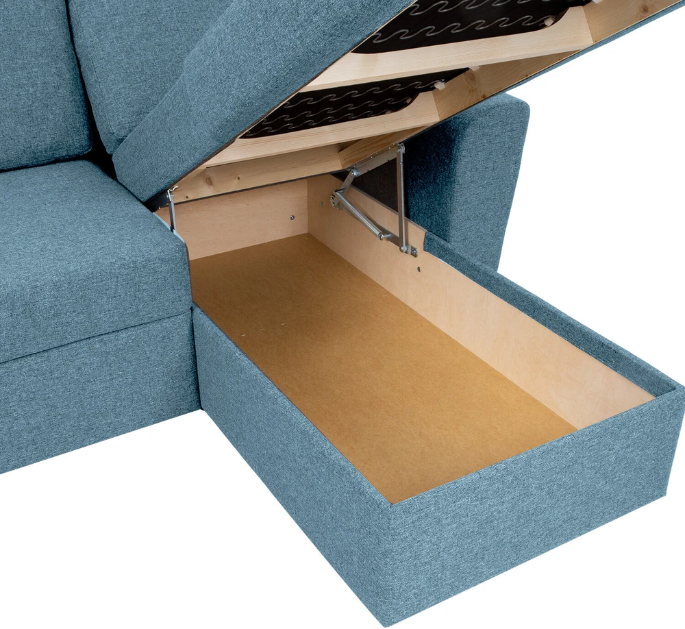 Home4You Kampinė sofa lova INGMAR, šviesiai mėlyna