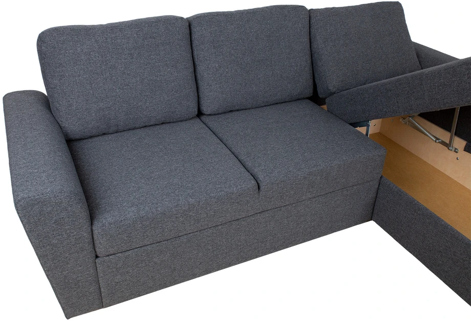 Home4You Kampinė sofa lova INGMAR, tamsiai pilka