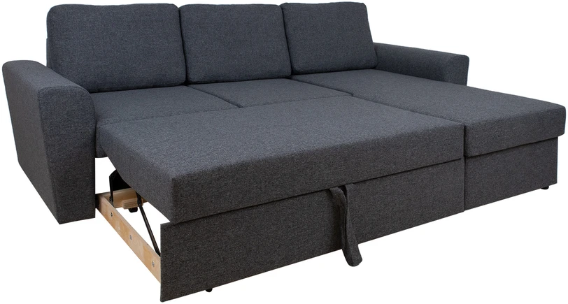 Home4You Kampinė sofa lova INGMAR, tamsiai pilka