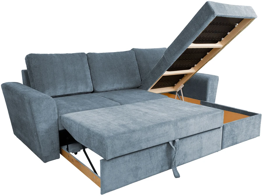 Home4You Kampinė sofa-lova INGMAR Jūros mėlyna