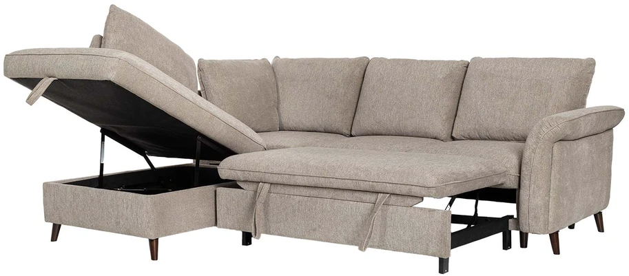 Home4You Kampinė sofa-lova LINDY LC, šviesiai ruda