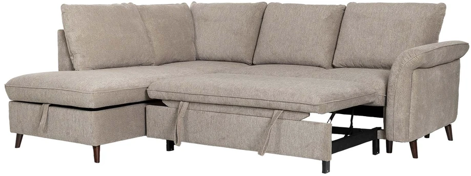 Home4You Kampinė sofa-lova LINDY LC, šviesiai ruda