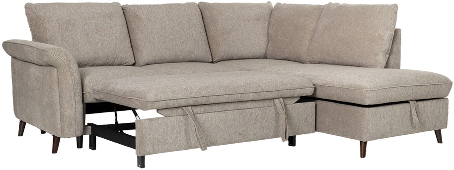 Home4You Kampinė sofa-lova LINDY RC Šviesiai ruda